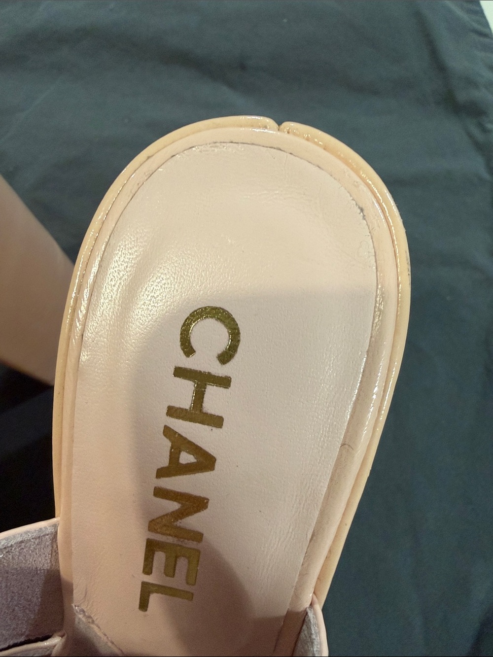 CHANEL Blush Pink Patent Leather Platform Slingback Sandals (Authentic) - Picture 13 of 16
